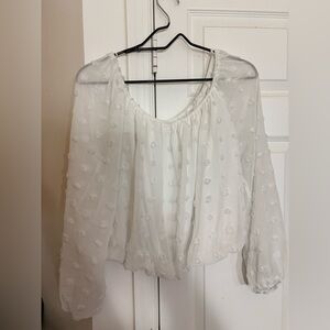 Miami White Textured Blouse Francesca’s